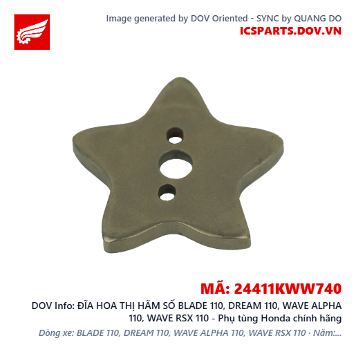 ĐĨA HOA THỊ HÃM SỐ BLADE 110, DREAM 110, WAVE ALPHA 110, WAVE RSX 110 - Phụ tùng Honda chính hãng