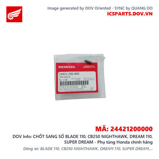 CHỐT SANG SỐ BLADE 110, CB250 NIGHTHAWK, DREAM 110, SUPER DREAM - Phụ tùng Honda chính hãng