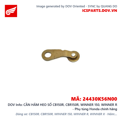 CẦN HÃM HEO SỐ CB150R, CBR150R, WINNER 150, WINNER R - Phụ tùng Honda chính hãng
