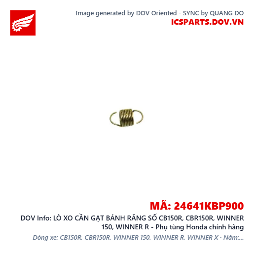 LÒ XO CẦN GẠT BÁNH RĂNG SỐ CB150R, CBR150R, WINNER 150, WINNER R - Phụ tùng Honda chính hãng