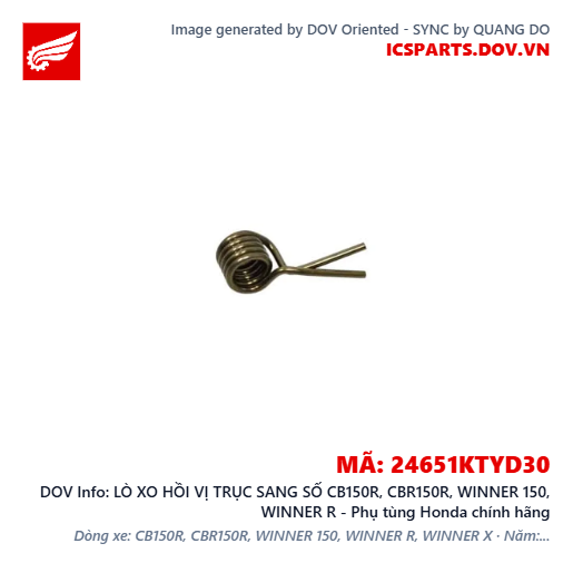 LÒ XO HỒI VỊ TRỤC SANG SỐ CB150R, CBR150R, WINNER 150, WINNER R - Phụ tùng Honda chính hãng