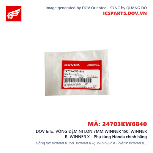 VÒNG ĐỆM NI LON 7MM WINNER 150, WINNER R, WINNER X - Phụ tùng Honda chính hãng