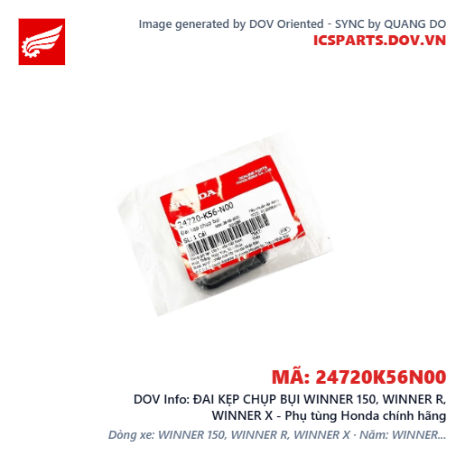 ĐAI KẸP CHỤP BỤI WINNER 150, WINNER R, WINNER X - Phụ tùng Honda chính hãng