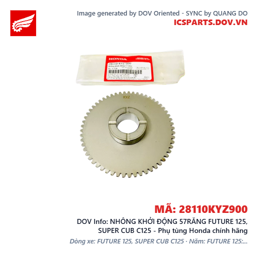 NHÔNG KHỞI ĐỘNG 57RĂNG FUTURE 125, SUPER CUB C125 - Phụ tùng Honda chính hãng