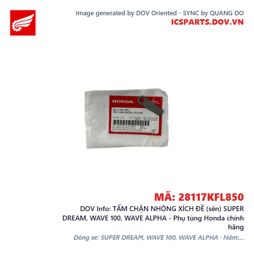 TẤM CHẶN NHÔNG XÍCH ĐỀ (sên) SUPER DREAM, WAVE 100, WAVE ALPHA - Phụ tùng Honda chính hãng
