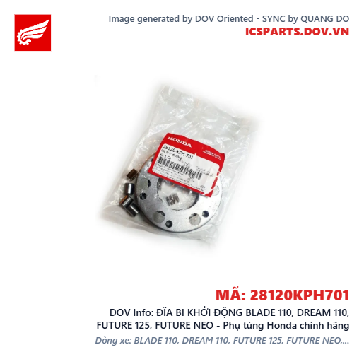 ĐĨA BI KHỞI ĐỘNG BLADE 110, DREAM 110, FUTURE 125, FUTURE NEO - Phụ tùng Honda chính hãng