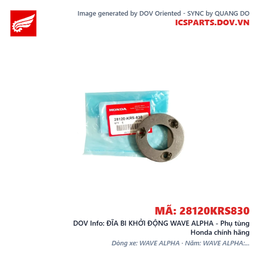 ĐĨA BI KHỞI ĐỘNG WAVE ALPHA - Phụ tùng Honda chính hãng