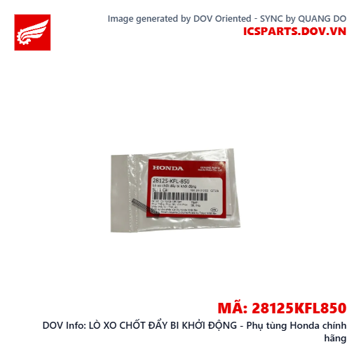 LÒ XO CHỐT ĐẨY BI KHỞI ĐỘNG - Phụ tùng Honda chính hãng
