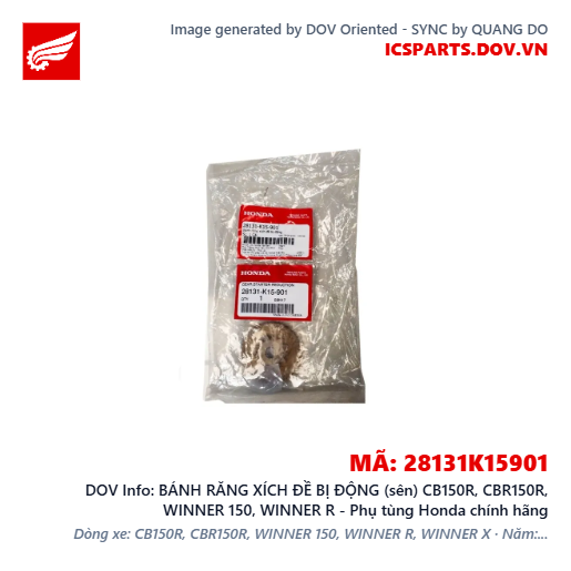 BÁNH RĂNG XÍCH ĐỀ BỊ ĐỘNG (sên) CB150R, CBR150R, WINNER 150, WINNER R - Phụ tùng Honda chính hãng