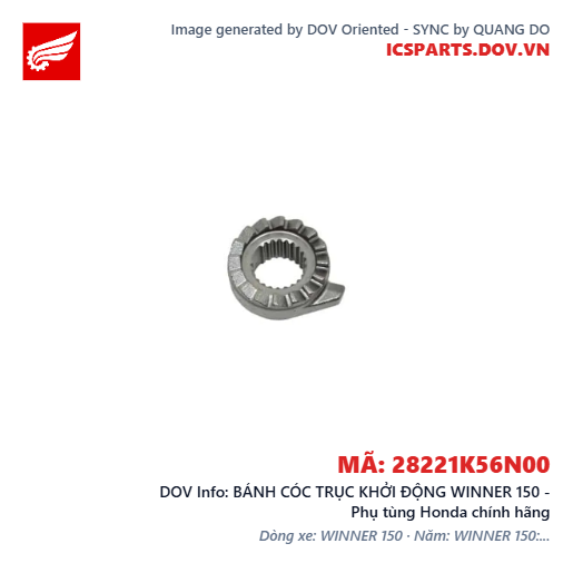 BÁNH CÓC TRỤC KHỞI ĐỘNG WINNER 150 - Phụ tùng Honda chính hãng