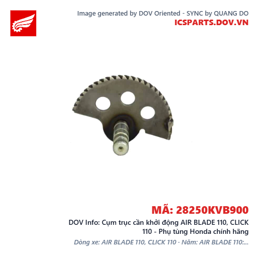 Cụm trục cần khởi động AIR BLADE 110, CLICK 110 - Phụ tùng Honda chính hãng