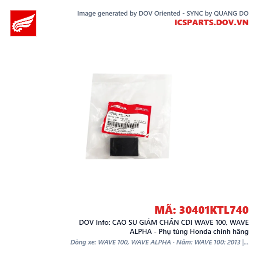 CAO SU GIẢM CHẤN CDI WAVE 100, WAVE ALPHA - Phụ tùng Honda chính hãng