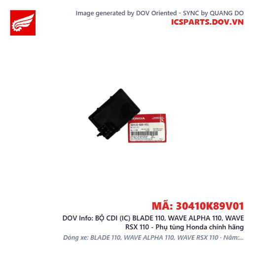 BỘ CDI (IC) BLADE 110, WAVE ALPHA 110, WAVE RSX 110 - Phụ tùng Honda chính hãng