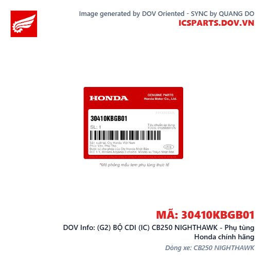 (G2) BỘ CDI (IC) CB250 NIGHTHAWK - Phụ tùng Honda chính hãng
