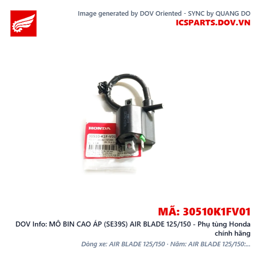 MÔ BIN CAO ÁP (SE39S) AIR BLADE 125/150 - Phụ tùng Honda chính hãng