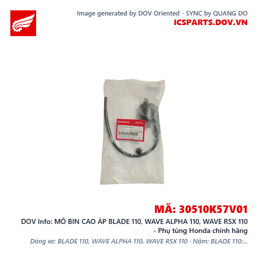MÔ BIN CAO ÁP BLADE 110, WAVE ALPHA 110, WAVE RSX 110 - Phụ tùng Honda chính hãng