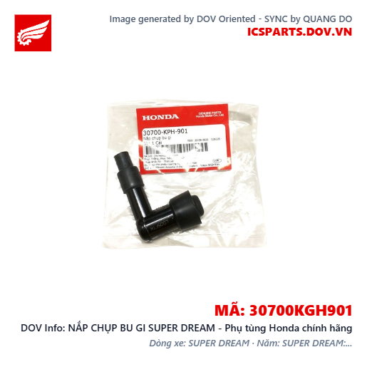 NẮP CHỤP BU GI SUPER DREAM - Phụ tùng Honda chính hãng