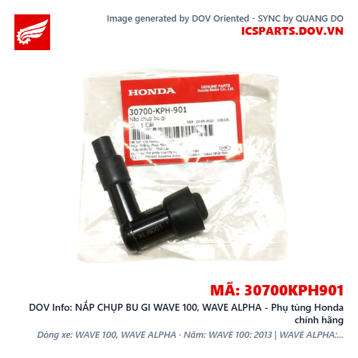 NẮP CHỤP BU GI WAVE 100, WAVE ALPHA - Phụ tùng Honda chính hãng