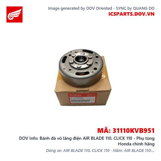 Bánh đà vô lăng điện AIR BLADE 110, CLICK 110 - Phụ tùng Honda chính hãng