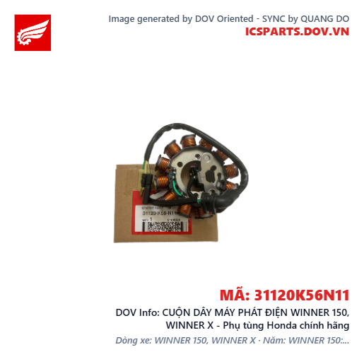 CUỘN DÂY MÁY PHÁT ĐIỆN WINNER 150, WINNER X - Phụ tùng Honda chính hãng
