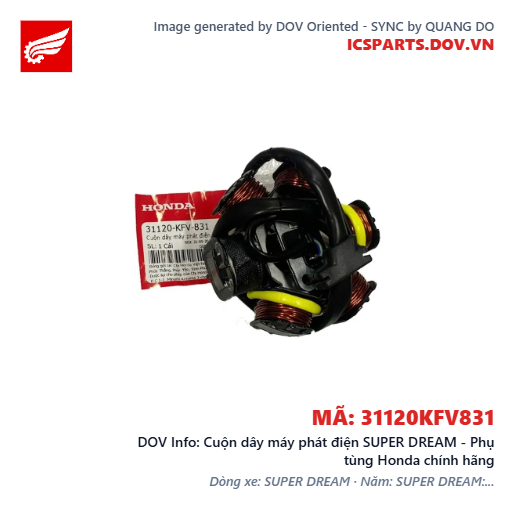 Cuộn dây máy phát điện SUPER DREAM - Phụ tùng Honda chính hãng