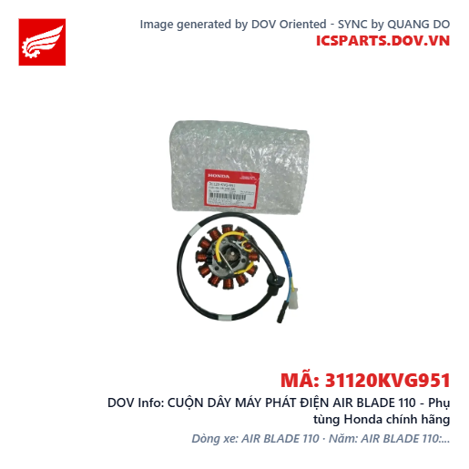 CUỘN DÂY MÁY PHÁT ĐIỆN AIR BLADE 110 - Phụ tùng Honda chính hãng