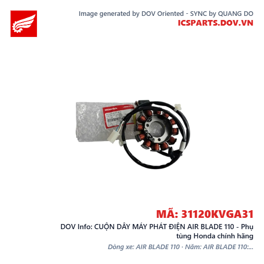 CUỘN DÂY MÁY PHÁT ĐIỆN AIR BLADE 110 - Phụ tùng Honda chính hãng