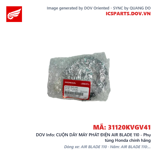 CUỘN DÂY MÁY PHÁT ĐIỆN AIR BLADE 110 - Phụ tùng Honda chính hãng