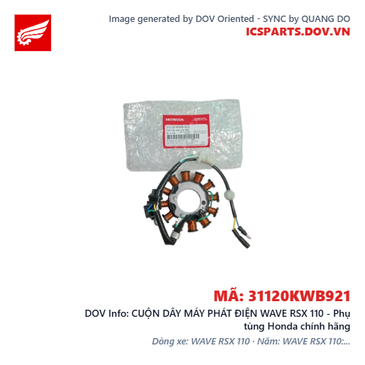 CUỘN DÂY MÁY PHÁT ĐIỆN WAVE RSX 110 - Phụ tùng Honda chính hãng