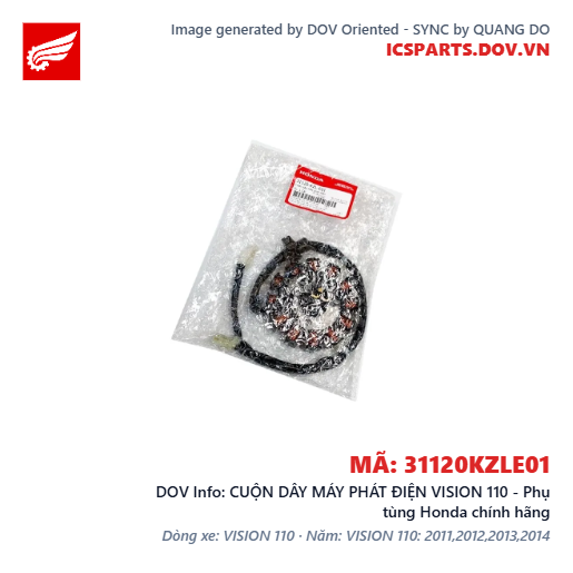 CUỘN DÂY MÁY PHÁT ĐIỆN VISION 110 - Phụ tùng Honda chính hãng