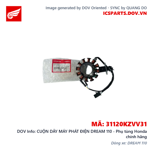 CUỘN DÂY MÁY PHÁT ĐIỆN DREAM 110 - Phụ tùng Honda chính hãng