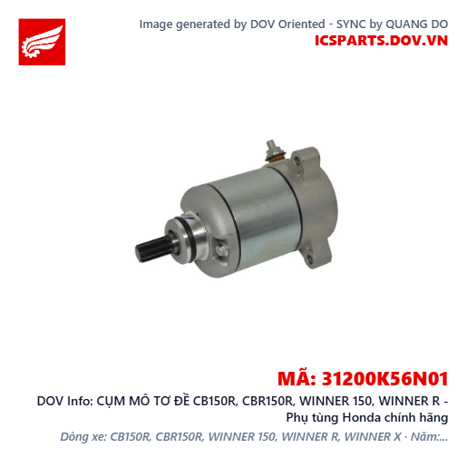 CỤM MÔ TƠ ĐỀ CB150R, CBR150R, WINNER 150, WINNER R - Phụ tùng Honda chính hãng