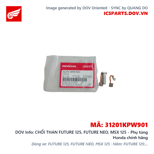 CHỔI THAN FUTURE 125, FUTURE NEO, MSX 125 - Phụ tùng Honda chính hãng