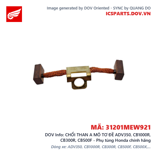 CHỔI THAN A MÔ TƠ ĐỀ ADV350, CB1000R, CB300R, CB500F - Phụ tùng Honda chính hãng