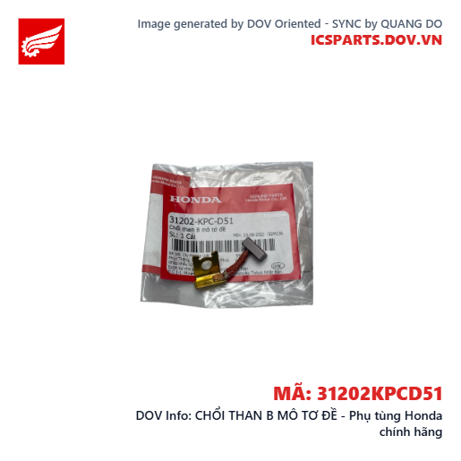 CHỔI THAN B MÔ TƠ ĐỀ - Phụ tùng Honda chính hãng