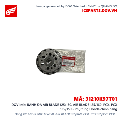 BÁNH ĐÀ AIR BLADE 125/150, AIR BLADE 125/160, PCX, PCX 125/150 - Phụ tùng Honda chính hãng