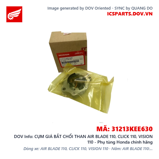 CỤM GIÁ BẮT CHỔI THAN AIR BLADE 110, CLICK 110, VISION 110 - Phụ tùng Honda chính hãng