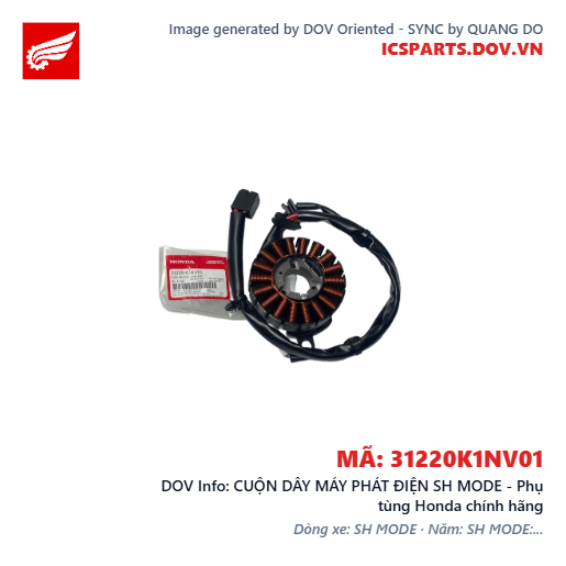 CUỘN DÂY MÁY PHÁT ĐIỆN SH MODE - Phụ tùng Honda chính hãng