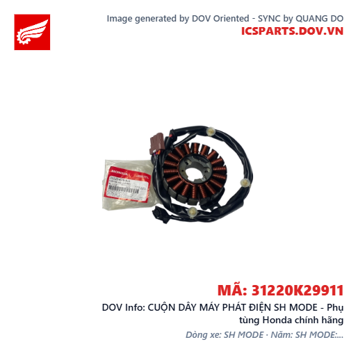 CUỘN DÂY MÁY PHÁT ĐIỆN SH MODE - Phụ tùng Honda chính hãng