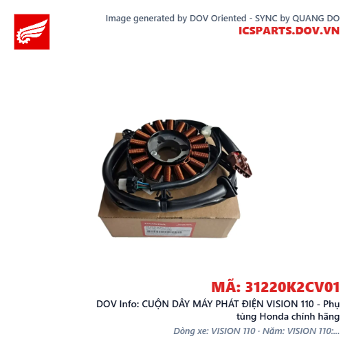 CUỘN DÂY MÁY PHÁT ĐIỆN VISION 110 - Phụ tùng Honda chính hãng