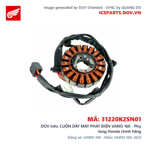 CUỘN DÂY MÁY PHÁT ĐIỆN VARIO 160 - Phụ tùng Honda chính hãng