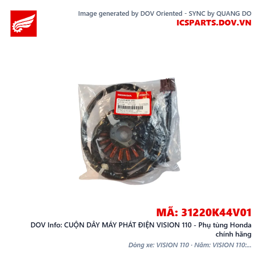 CUỘN DÂY MÁY PHÁT ĐIỆN VISION 110 - Phụ tùng Honda chính hãng