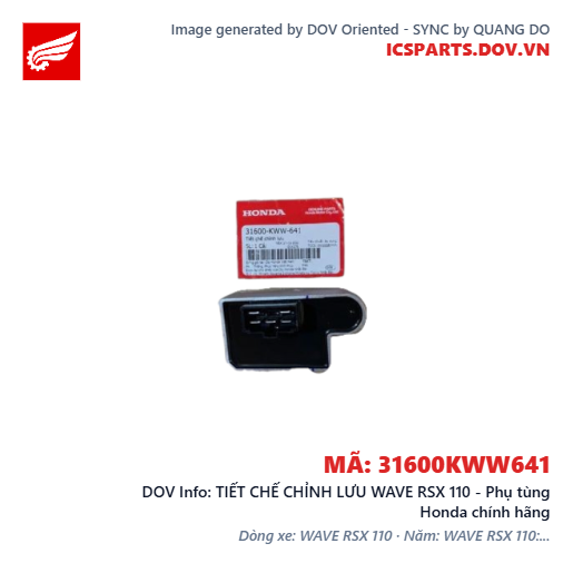 TIẾT CHẾ CHỈNH LƯU WAVE RSX 110 - Phụ tùng Honda chính hãng