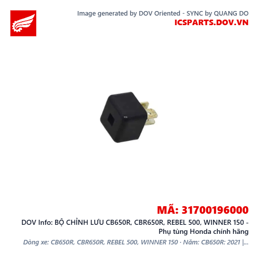 BỘ CHỈNH LƯU CB650R, CBR650R, REBEL 500, WINNER 150 - Phụ tùng Honda chính hãng