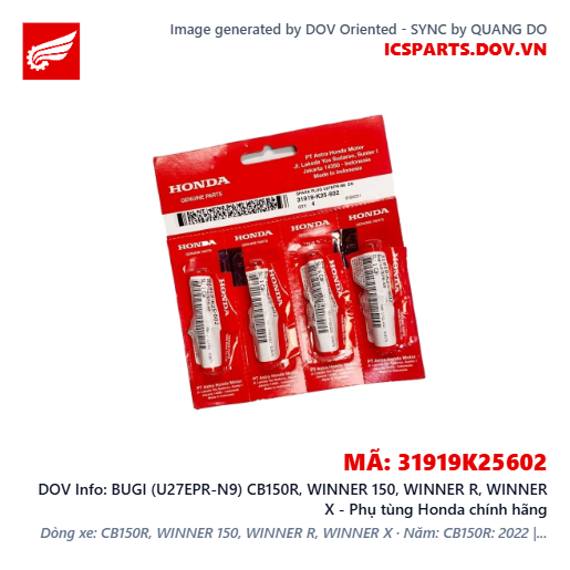BUGI (U27EPR-N9) CB150R, WINNER 150, WINNER R, WINNER X - Phụ tùng Honda chính hãng