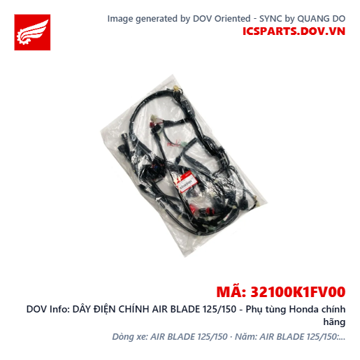 DÂY ĐIỆN CHÍNH AIR BLADE 125/150 - Phụ tùng Honda chính hãng