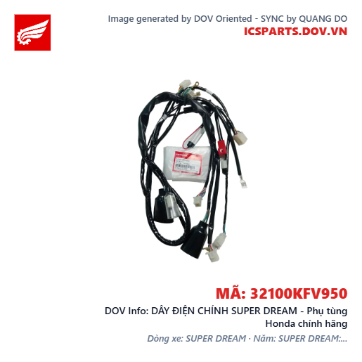 DÂY ĐIỆN CHÍNH SUPER DREAM - Phụ tùng Honda chính hãng