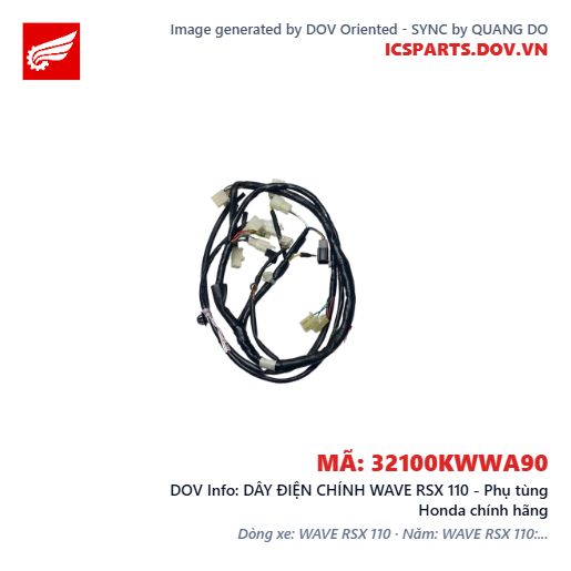 DÂY ĐIỆN CHÍNH WAVE RSX 110 - Phụ tùng Honda chính hãng
