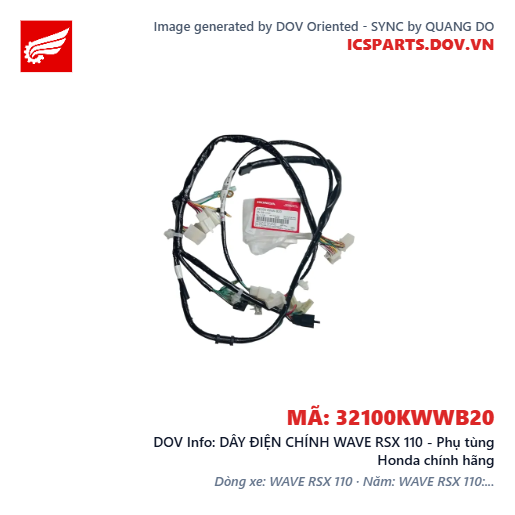 DÂY ĐIỆN CHÍNH WAVE RSX 110 - Phụ tùng Honda chính hãng