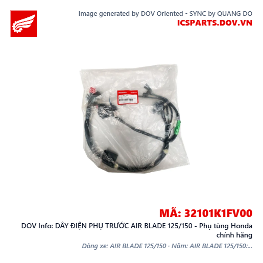 DÂY ĐIỆN PHỤ TRƯỚC AIR BLADE 125/150 - Phụ tùng Honda chính hãng